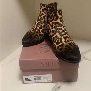Ombré Leopard Hair on Hide Bootie